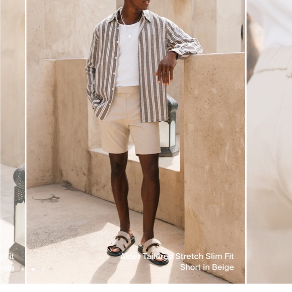 ASTER TAILORED STRETCH SLIM FIT SHORT IN BEIGE - NWT - Picture 2 of 2